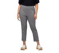 Ulla Popken Femme Grandes Tailles Pantalon 7/8 Sienna. Tissu Bengaline hautement élastique. Imprimé à Carreaux Vichy. Marine 58 806389130-56