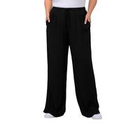 Ulla Popken Weite Viskose Hose Pantalon Femme Noir (Schwarz 10) 54/56