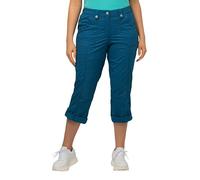 Ulla Popken Femme Grandes Tailles Pantalon Cargo 7/8, Attaches, Taille Confortable Bleu Jean 64 720673721-62