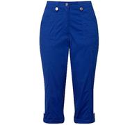 Ulla Popken Femme Grandes Tailles Pantalon Cargo 7/8 avec Attaches, Taille Confortable Bleu Cobalt 64 720673760-62