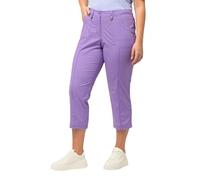 Ulla Popken Femme Grandes Tailles Pantalon Cargo 7/8 avec Attaches, Taille Confortable Lilas Bleu 64 720673811-62