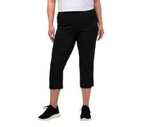 Ulla Popken Femme Grandes tailles Pantalon cigarette 7/8, élastiquée et fluide noir 54 640914 10-52