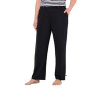 Ulla Popken Femme Grandes Tailles Pantalon de Pyjama uni/cœurs, Jambe Longue Noir 50+ 837167100-50+