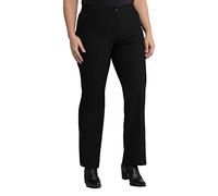 Ulla Popken Femme Grandes tailles Pantalon droit uni élastiquée, TILDA noir 44 701852 10-42