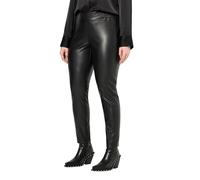 Ulla Popken Femme Grandes Tailles Pantalon en Simili-Cuir, matière Stretch et Taille élastique. Coupe Slim Fit. Noir 56 830959100-54