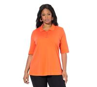 Ulla Popken Femme Grandes Tailles Polo en Coton Pima. Coupe Classic et Manches Courtes Rose Corail 54+ 820757510-54+