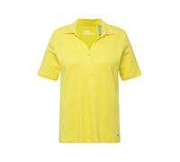 Ulla Popken Femme Grandes Tailles Polo en Maille piquée avec Patte de Boutonnage en Velours et Manches Courtes Jaune Citron 50+ 823283605-50+