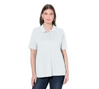 Ulla Popken Femme Grandes Tailles Polo Patte de Boutonnage Plus Longus, Manches Courtes et col Polo Blanc Neige 50+ 846106200-50+