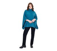 Ulla Popken Femme Grandes Tailles Poncho Oversize à col roulé, Manches Courtes pétrol 44-50 820882752-1+