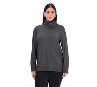 Ulla Popken Femme Grandes Tailles Pull col roulé, Bords-côtes Larges chiné Anthracite 46+ 799922121-46+