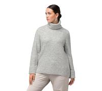 Ulla Popken Rollkragenpullover, breite Rippbündchen, Langarm Pull-Over, Schwarz, 60-62 Femme