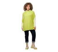 Ulla Popken Femme Grandes Tailles Pull sans Manches Oversized, Bords-côtes, col en Maille Vert Citron 50+ 823479403-50+