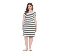 Ulla Popken Femme Grandes Tailles Robe Bellieva en Jersey à Manches Courtes, Fronces latérales. Coton Bio, GOTS Gris Olive 50+ 794921437-50+