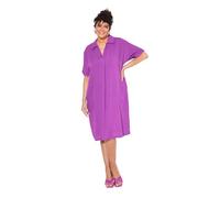 Ulla Popken Minikleid, Oversized, Hemdkragen, V-Ausschnitt, Halbarm Robe décontractée avec col, Violet, 54-56 Femmes