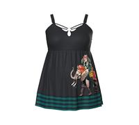 Ulla Popken Femme Grandes Tailles Robe de Bain Elephant Queen, Bonnets Souples avec Armatures, matière recy Noir 46 847107100-44