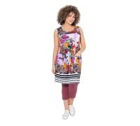 Ulla Popken Femme Grandes Tailles Robe en Jersey imprimé. Décolleté Rond, sans Manches. Coupe évasée Lavande 54+ 840425808-54+
