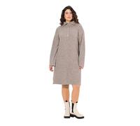 Ulla Popken Femme Grandes Tailles Robe en Maille côtelée, Manches Longues et col Camionneur, Coupe évasée Gris Galet 46+ 831589300-46+