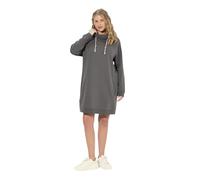 Ulla Popken Femme Grandes Tailles Robe en Molleton avec Poches, col Montant et Manches Longues Gris Graphite 46+ 825247110-46+