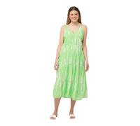 Ulla Popken Femme Grandes Tailles Robe midi à Coques en Triangles, sans Manches, décolleté en V Menthe Verte 50+ 828167425-50+
