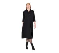 Ulla Popken Femme Grandes Tailles Robe Point de Rome à Manches 3/4 et Fermeture éclair Scintillante Noir 50+ 834178100-50+