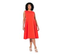 Ulla Popken Femme Grandes Tailles Robe sans Manches. Mélange de matières. Encolure Ronde. Coupe évasée poivron 50+ 839024526-50+