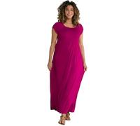 Ulla Popken Femme Grandes Tailles Robe smockée, Silhouette A, décolleté carré, Manches Courtes Rouge Magnolia 50+ 807665820-50+