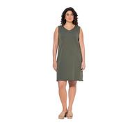 Ulla Popken Femme Grandes Tailles Robe V, sans Manches, Bords roulottés Gris Olive 50+ 793167200-50+