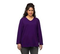 Ulla Popken T- Shirt Basique à Manches Longues, Violet Profond, 56-58 Femme