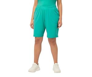 Ulla Popken, Femme, Grandes Tailles, Short en Jersey, Poches, Taille élastique, Vert, 32W x 32L