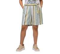 Ulla Popken Femme Grandes Tailles Short Rose avec Taille élastique. Jambe Large et Rayures. Vert Mousse Clair 54+ 816990182-54+