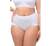 Ulla Popken Femme Grandes Tailles Slip en Microfibre, Bords Larges Taille Haute Blanc 54+ 497459 20-54+