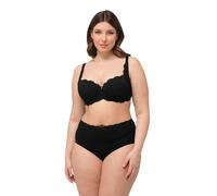 Ulla Popken Femme Grandes Tailles Soutien-Gorge Balconnet, avec Dentelle. Armatures et Coques Souples - Bonnet B-D Noir 115C 820373100-115C