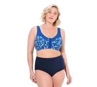 Ulla Popken Femme Grandes Tailles Soutien-Gorge de Maintien, Fermeture à l'avant, Motif à Pois, Bonnet C-F Jeans Bleu 110D 833779763-110D