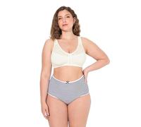 Ulla Popken Femme Grandes Tailles Soutien-Gorge de Maintien, sans Armatures, Fermeture à l'avant - Bonnet C-E Blanc Neige 105E 833662200-105E