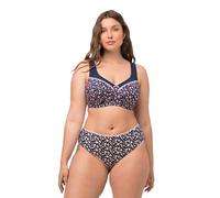Ulla Popken Femme Grandes Tailles Soutien-Gorge de Maintien, sans Armatures. Imprimé à Pois. Bonnet C-H. Bleu Nuit 90C 821457139-90C