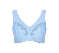 Ulla Popken Femme Grandes Tailles Soutien-Gorge de Maintien sans Armatures. Pendentif en Strass. Bonnet C-G Bleu Clair 125D 658495720-125D