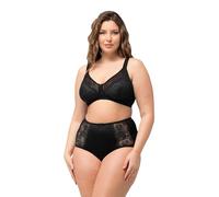 Ulla Popken Femme Grandes Tailles Soutien-Gorge sans Armatures, Dentelle et Mesh Noir 90F 825785100-90F