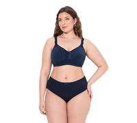 Ulla Popken Femme Grandes Tailles Soutien-Gorge Souple sans Armatures avec détail en Dentelle - Bonnet C-E Bleu Nuit 115D 828233139-115D