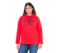Ulla Popken Hoodie, True, Kapuze, Kordel, Taschen, Langarm Sweatshirts, Rouge Fluo, 48-50 Femme