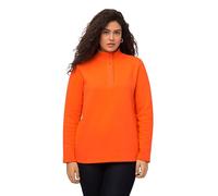 Ulla Popken Femme Grandes Tailles Sweat-Shirt, col Montant en Maille, Boutons, Manches Longues Mandarine 50+ 821639650-50+
