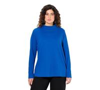 Ulla Popken Femme Grandes Tailles T-Shirt à Manches Longues et col roulé, Coupe Classic Fit Jeans Bleu 50+ 831786763-50+
