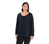 Ulla Popken Nmmolaf Gabe Ls Top Wdi Blouse, Noir (Schwarz 10), 48-50 Femme