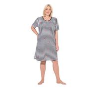 Ulla Popken Femme Grandes Tailles T-Shirt Long imprimé cœurs, col Rond Esprit Tunique, Manches Courtes Blanc Neige 46+ 837166200-46+