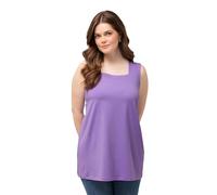 Ulla Popken Femme Grandes Tailles Top Long, Classic, Encolure carrée Lilas Bleu 46+ 807310811-46+