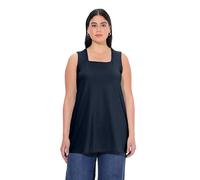 Ulla Popken Femme Grandes Tailles Top Long, Classic, Encolure carrée Marine 46+ 807310132-46+