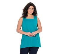 Ulla Popken Femme Grandes Tailles Top Long, Classic, Encolure carrée pétrol 46+ 807310769-46+