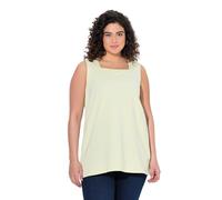 Ulla Popken Femme Grandes Tailles Top Long, Classic, Encolure carrée Pistache 58+ 807310407-58+