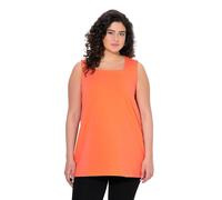 Ulla Popken Femme Grandes Tailles Top Long, Classic, Encolure carrée Rose Corail 50+ 807310510-50+