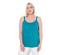 Ulla Popken Femme Grandes Tailles Top Spaghetti, Jersey Doux pétrol 50+ 728664769-50+