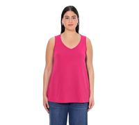 Ulla Popken Top, V-Ausschnitt, Classic, Ärmellos T-Shirts, Rose Magenta, 58-60 Femmes